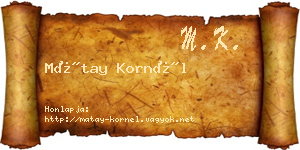 Mátay Kornél névjegykártya