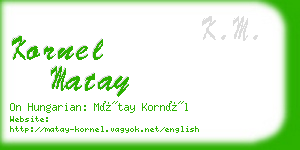 kornel matay business card